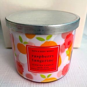 Bath & Body Works 3 Wick Candle-Raspberry Tangerine